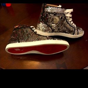 Sequin high top luxury sneakers